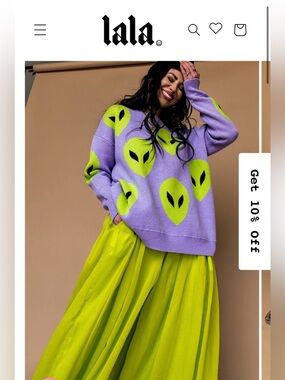 Neon green j.NNA for Dressed in LALA wide leg pants